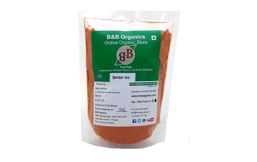 B&B Organics Sambar Mix    Pack  2 kilogram